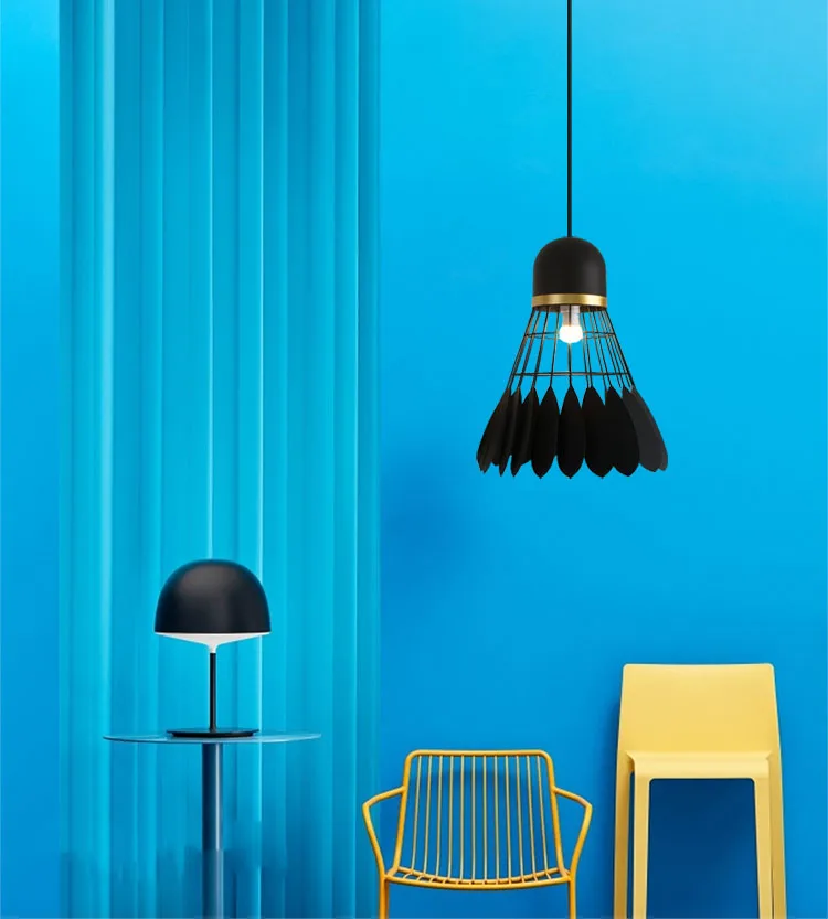 Nordic Badminton Pendant Light Fancy Hanging Feather Modern Decorative Pendant Lamp Bedroom Restaurant Pendant Light Indoor Lighting (13)