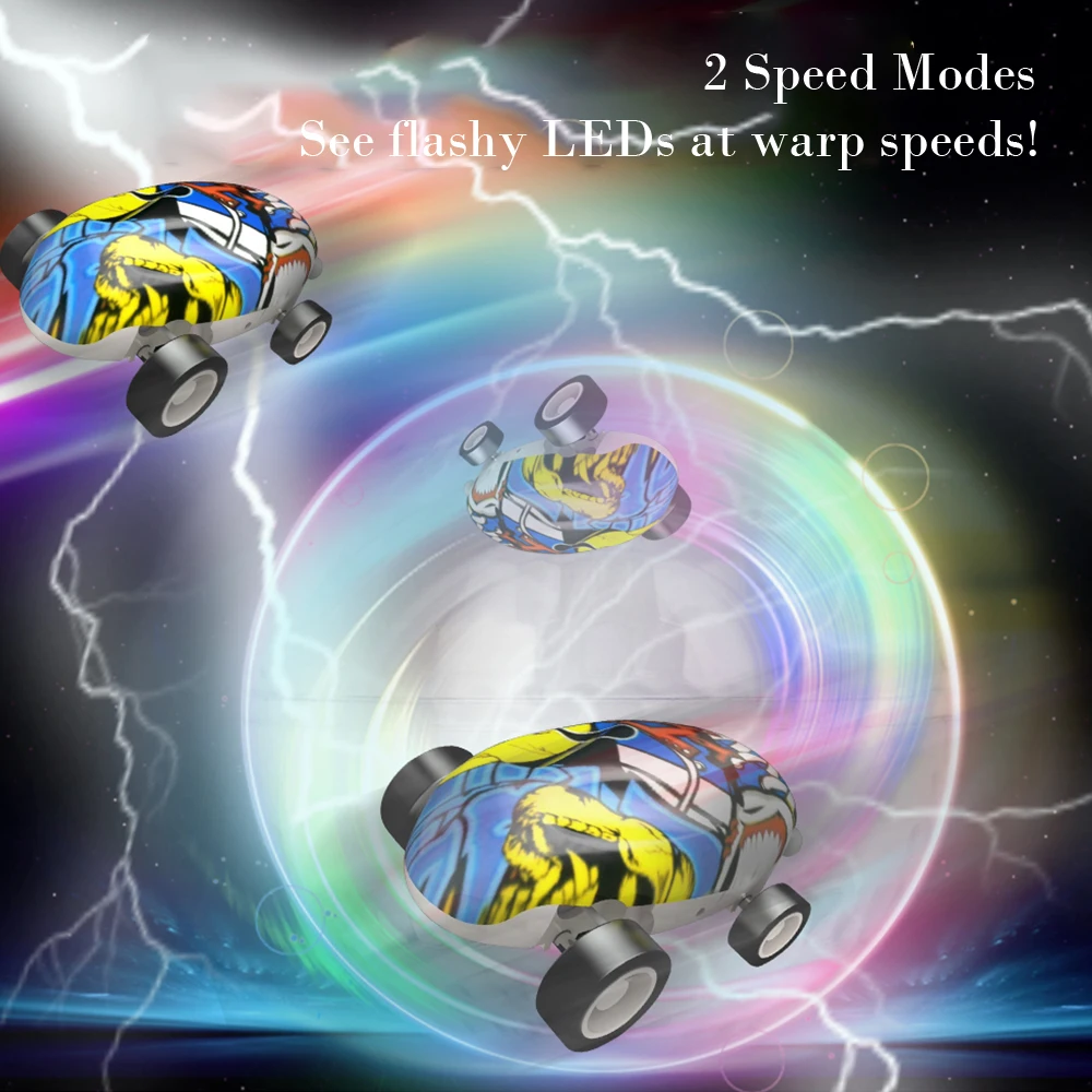 

Whipz Micro Racers Mini Cars Micro Pocket Racer LED Light Up Glow in The Dark Car Spinner Girls or Boys Toys, Keychain Cars Ball