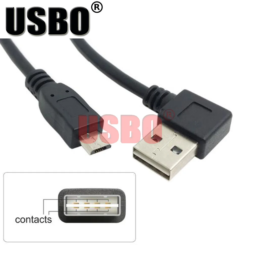 

Black 1.0M Elbow 90 degree USB 2.0 to micro USB mobile hard disk mobile phone tablet data cable male to male extension cable