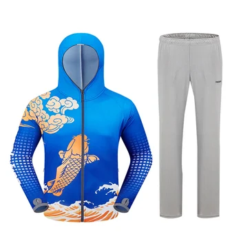 

fishing clothing suits Hooded Men Jacket and pants Quick-Drying Coat Fishing Shirt Fishing Clothes Outdoor Sports