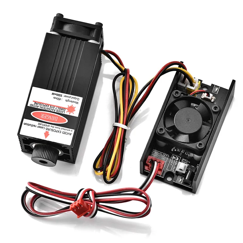 5.5W DIY Laser Engraver Machine Control Blue Laser Module Focal Adjustable Laser Head Laser Head Engraving Module+goggles