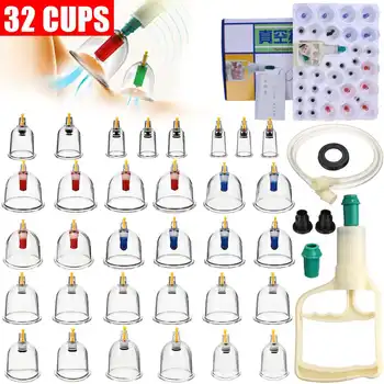 

32 Cups Professional Suction Cup Therapy Effective Healthy Medical Vacuum Cupping Set Physical Therapy Device Body Massager Set