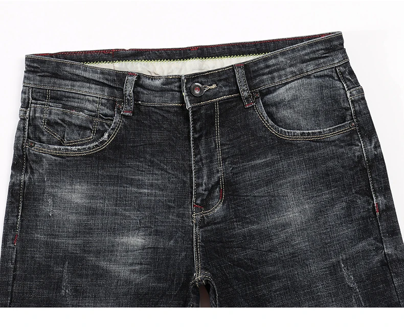 Men's Fashion Jeans Direct Straight Black Jeans Spring and Autumn Stretch Regular Cut Denim Pants