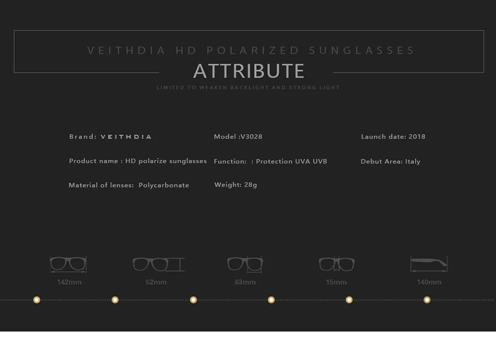 Бренд VEITHDIA, Классические Мужские Винтажные Солнцезащитные очки, поляризационные, UV400, линзы, очки, аксессуары, мужские солнцезащитные очки для мужчин/женщин, VT3028
