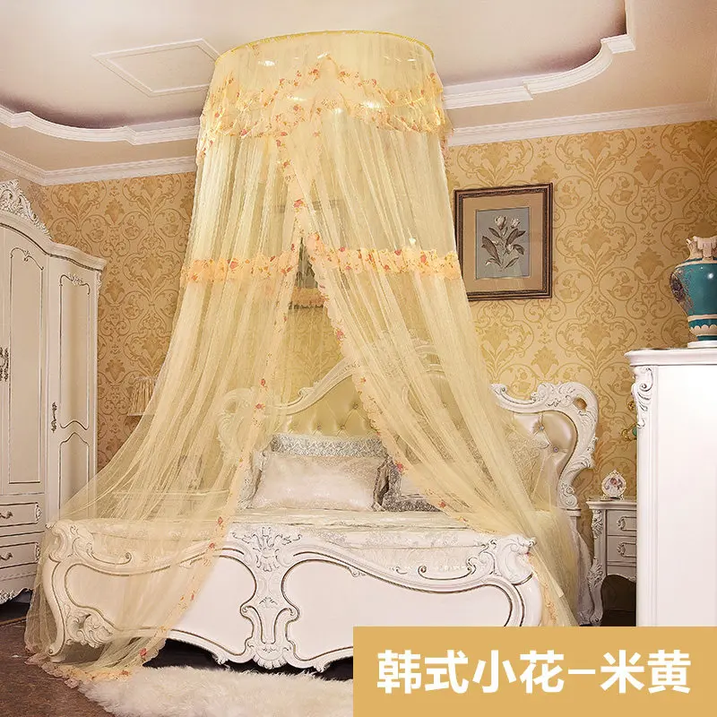 Корейский стиль висел купол москитная сетка для двуспальная кровать тонкая сетка полог с Шторы Украшения в спальню комаров постельные принадлежности сетка