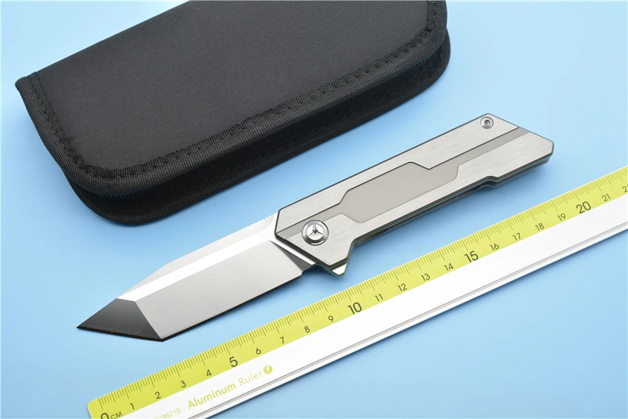 

XS Tracker Folding Knife Titanium Alloy Handle D2 Blade Ceramic Bearing Open Hunting Camping Survival EDC Tools