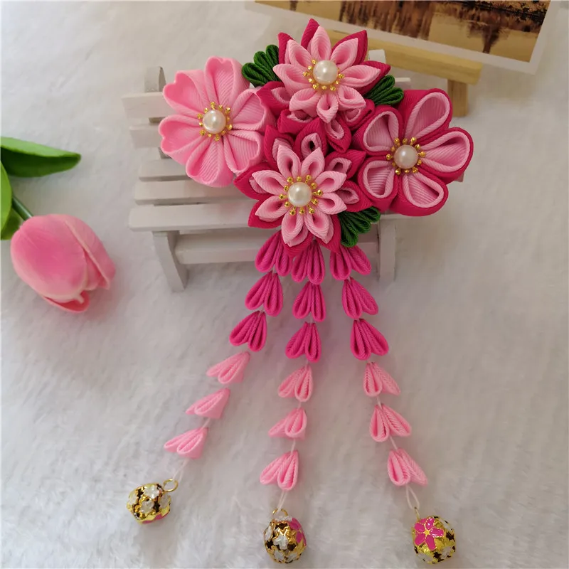 Новинка DIY ручной работы японское кимоно Сакура аксессуары для волос свадебное украшение цветок головные уборы для женщин