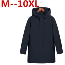 10XL 8XL 6XL 5XL 4XL зимняя куртка мужские парки Мужское пальто и повседневное Брендовое хлопковое Стеганое пальто с капюшоном теплые длинные куртки для мужчин