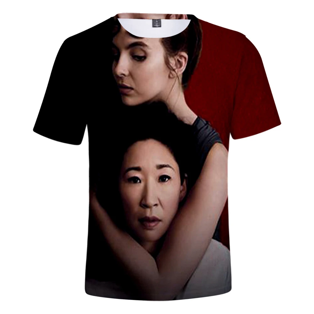 Killing Eve ТВ 3D повседневные футболки женская и мужская летняя одежда K pop Harajuku горячая Распродажа футболка с коротким рукавом плюс размер 4XL Футболка