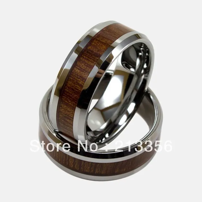 

FREE SHIPPING!USA WHOLESALES CHEAP PRICE BRAZIL RUSSIA HOT SELLING 8MM WOMEN&MENS ROSE WOOD INLAY HIS/HER TUNGSTEN WEDDING RING