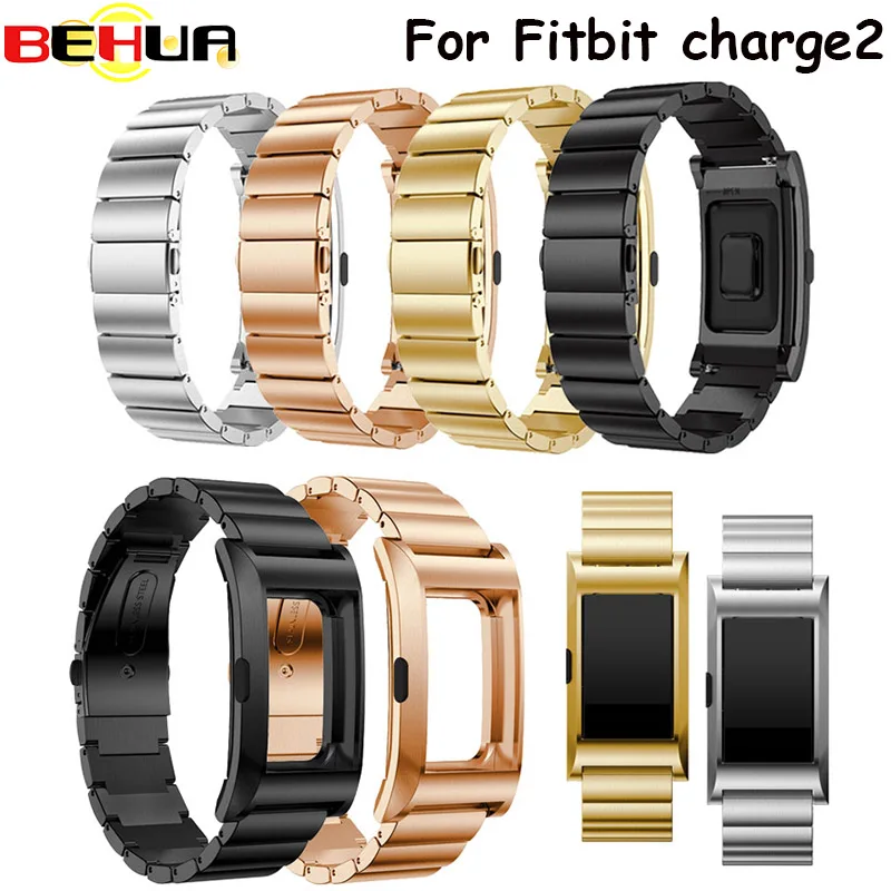 

2017 Stainless Steel Strap Bracelet Band for Fitbit Charge2 Smart Bracelet Strap Replacement Smart Watch Watchband With frame