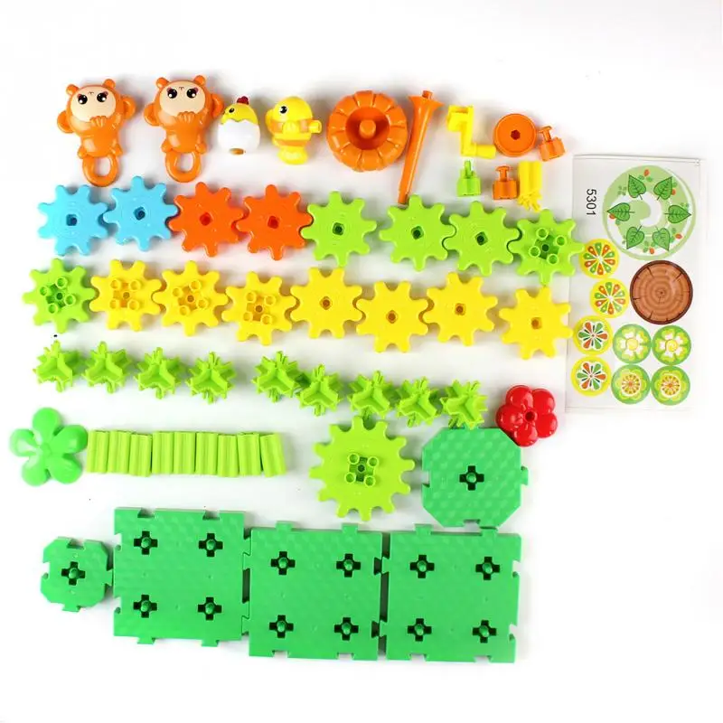 Gear Building Blocks Scene Contruct Block Toy Colorful Plastic Building Kits Educational Toys For Kids Children Gifts