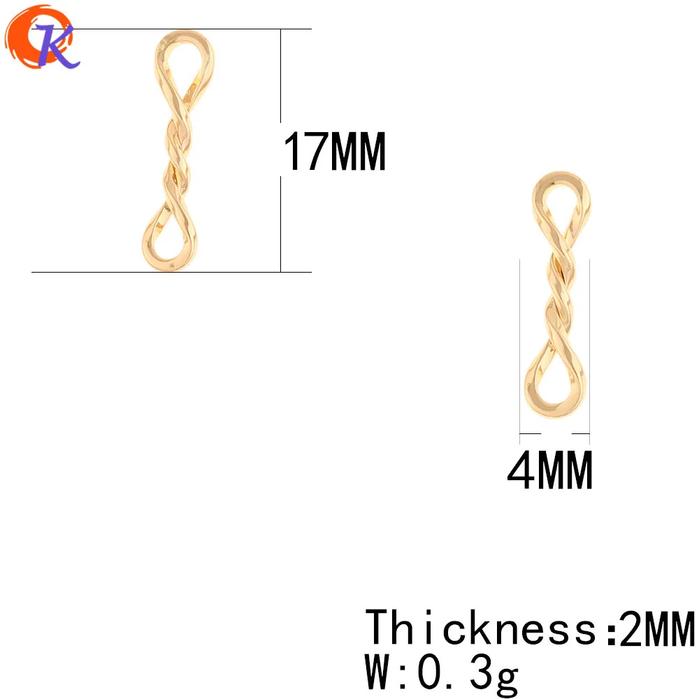 Cordial Дизайн 50 шт 4*17 мм ювелирные аксессуары/серьги Разъемы/ПОДЛИННОЕ золотое покрытие/ручная работа/DIY Изготовление/серьги