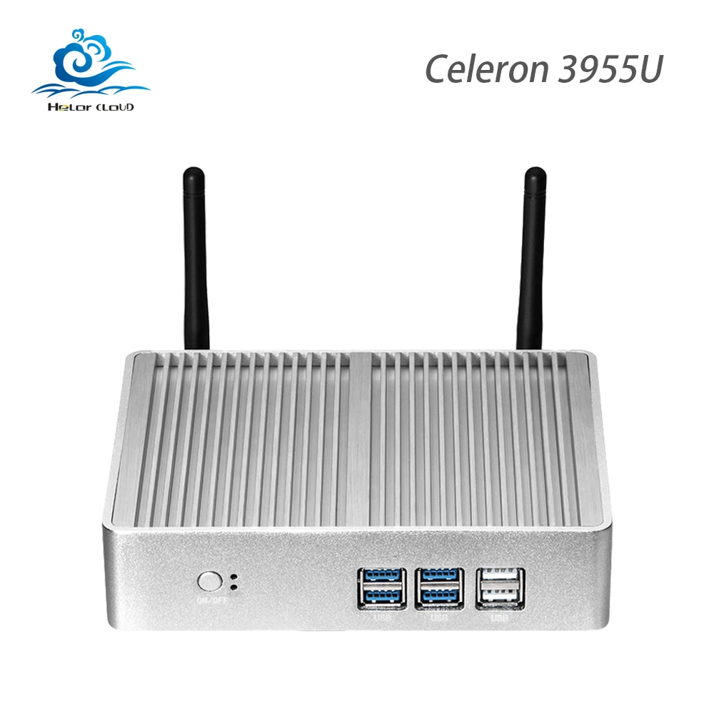 

Promotion Mini Computer 4K Play Mini PC Dual Core Celeron 3955U Fanless Windows 10 Nettop Office Computer HDMI HTPC TV Box