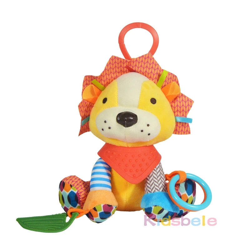 Infant Rattles Baby Toys Handbell Strollers For Doll Plush Toy For Newborns Cartoon Animals Squeaky Sound Toys Grasp Playing Toy