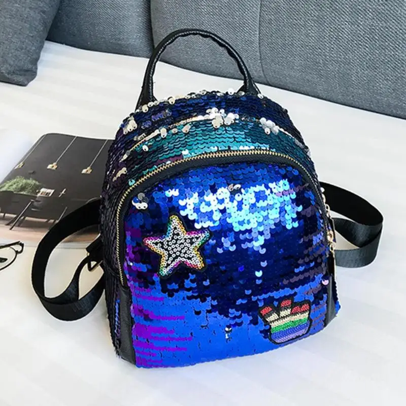 #*Cheap Mini Shining Sequins Backpack Teen Girls Mini Travel Shoulder Bags for Children Female Casual Lovely Bling Sequins Small Bag Z70