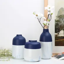 Голубые вазы, Керамическая Настольная Ваза, ручная роспись, низкая кость, украшение дома, ваза, модный современный Восточный стиль