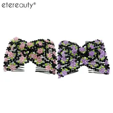 ETEREAUTY модная многофункциональная шпилька для волос, расческа, шикарный головной убор, аксессуары для волос, заколка для волос с цветами, расческа для укладки волос