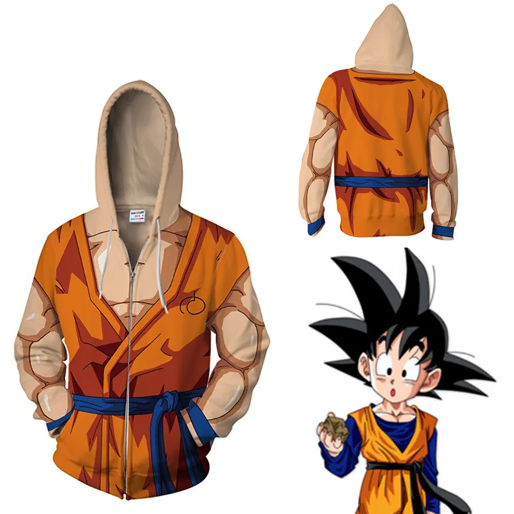 Аниме dragon ball z Saiyan Сон Гоку толстовки куртка костюм для косплея Вегета Goten кофты