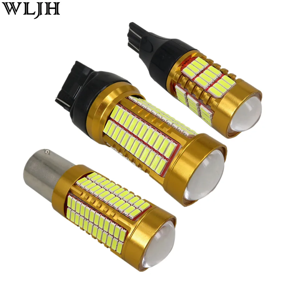 WLJH 2x Canbus T15 W16W/7440 W21W/1156 P21W светодиодный 4014 SMD 12V автомобильный дневной ходовой DRL сигнал поворота резервный обратный светильник лампа