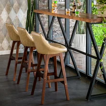 Барный стул из твердой древесины, домашний барный стул, вращающийся барный стул, модный современный минималистичный Европейский Креативный высокий стул