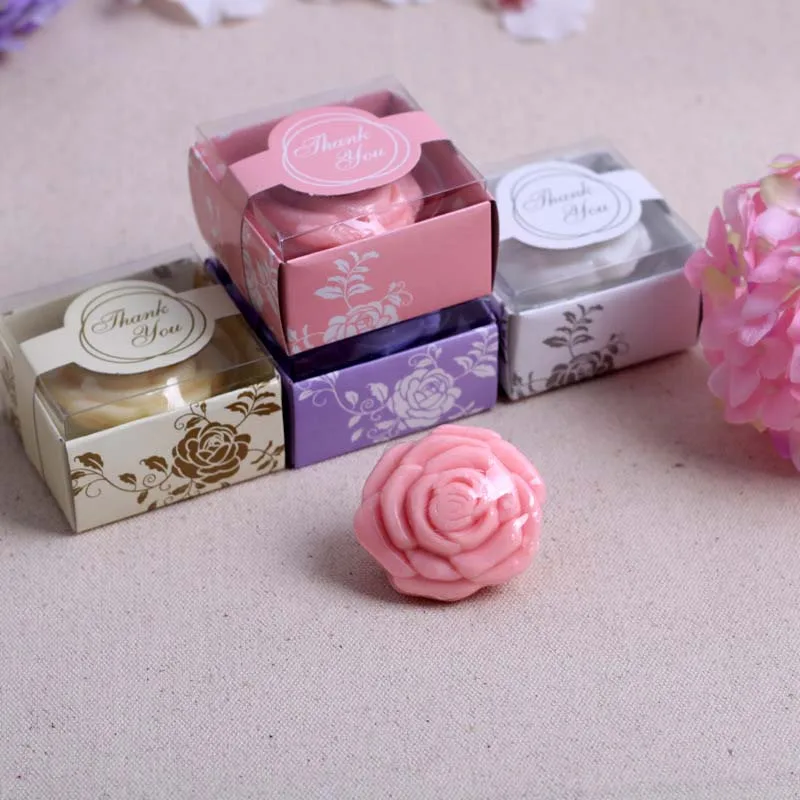 

20pcs/lot Wedding Favor Baby Shower Favors Birthday Party Anniversary Souvenir And Present Valentine's Day Gift Rose Shape Soap