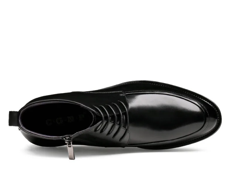 Encaje Genuino Zapatos marrón Hombre Moda Diseñador 2019 Tobillo Nuevos Negro Invierno Hombres hombre Chelsea De Qyfcioufu Botas Cuero f17qxYw