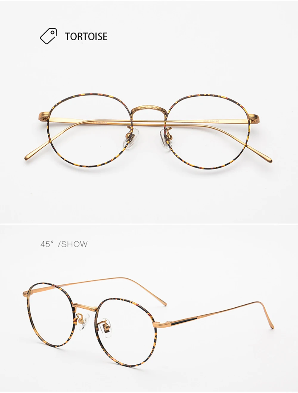 Чистый титан Ретро Круглый винтажный принт оптические оправы для очков брендовые дизайнерские качественные очки модные для женщин и мужчин