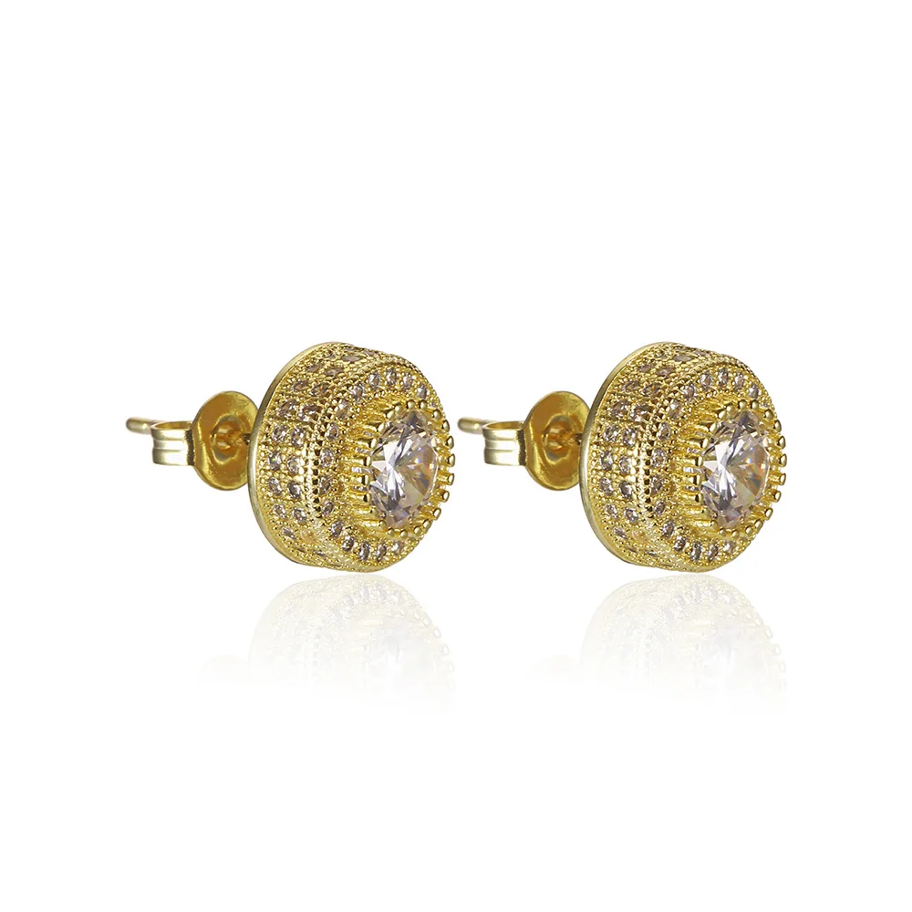 

Hip Hop Claw Setting AAA Cubic Zirconia Bling Ice Out Stud Earring Men CZ Rapper Earrings Women Fashion Jewelry Gold Silver