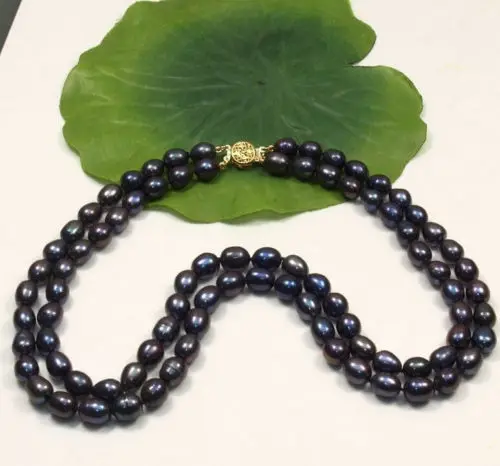 

Miss charm Jew884 new AAA 9-10mm BLACK south sea pearl necklace