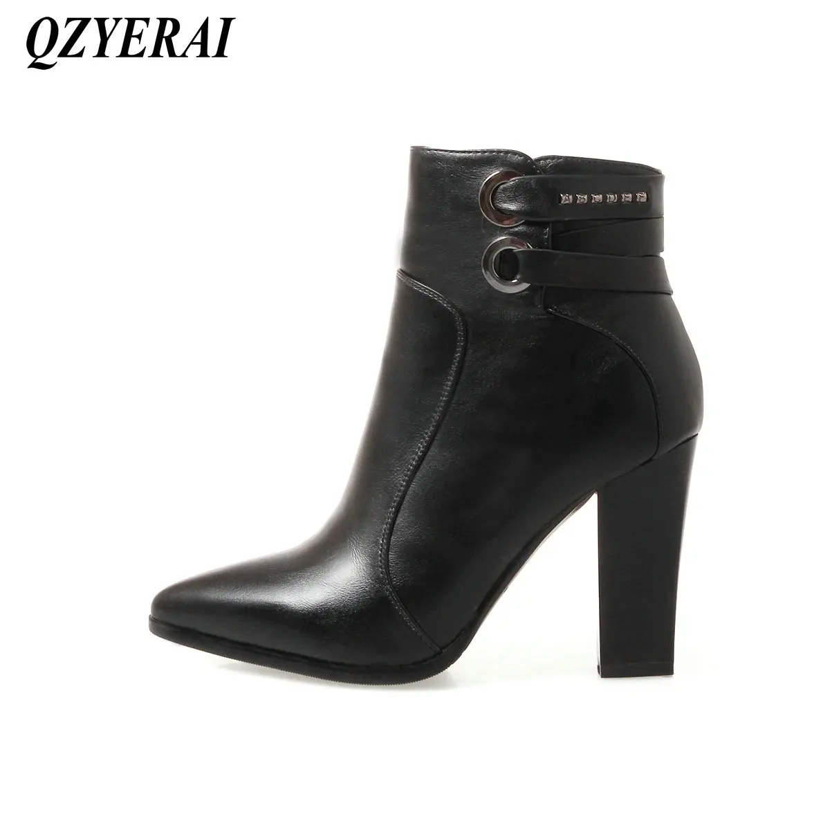 QZYERAI зимние женские полусапожки женская обувь из лакированной кожи сапоги|fashion