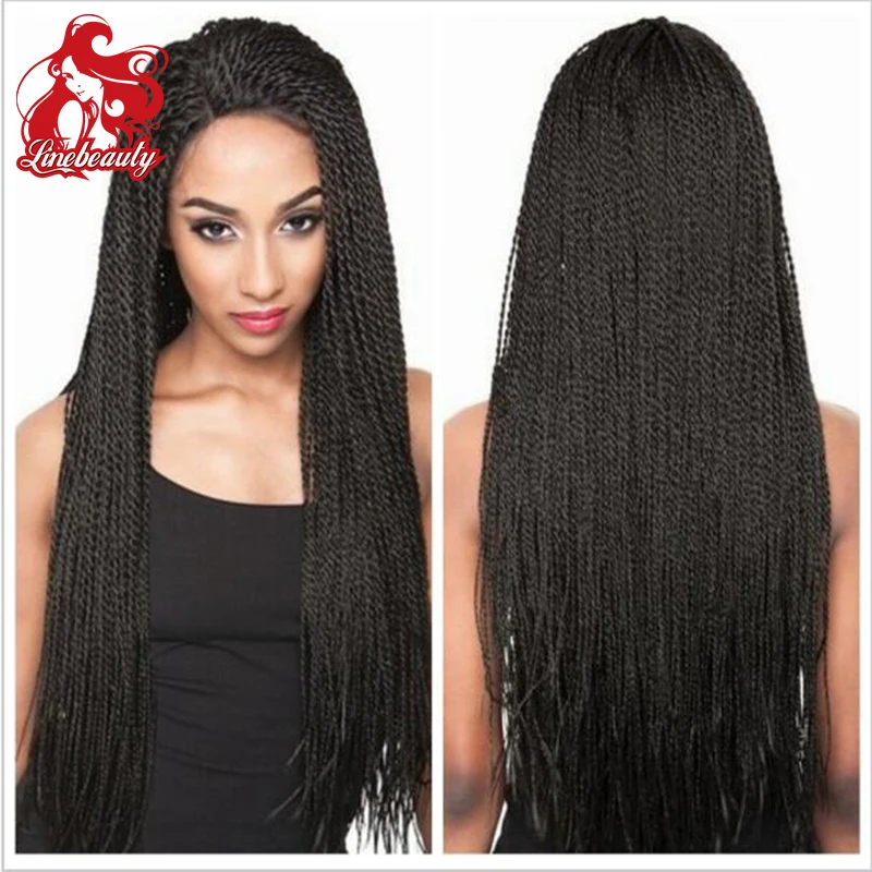

Fashion Style Synthetic Lace Front Wig Full Hand High Density Braided Wavy In Stock Fast Shipping