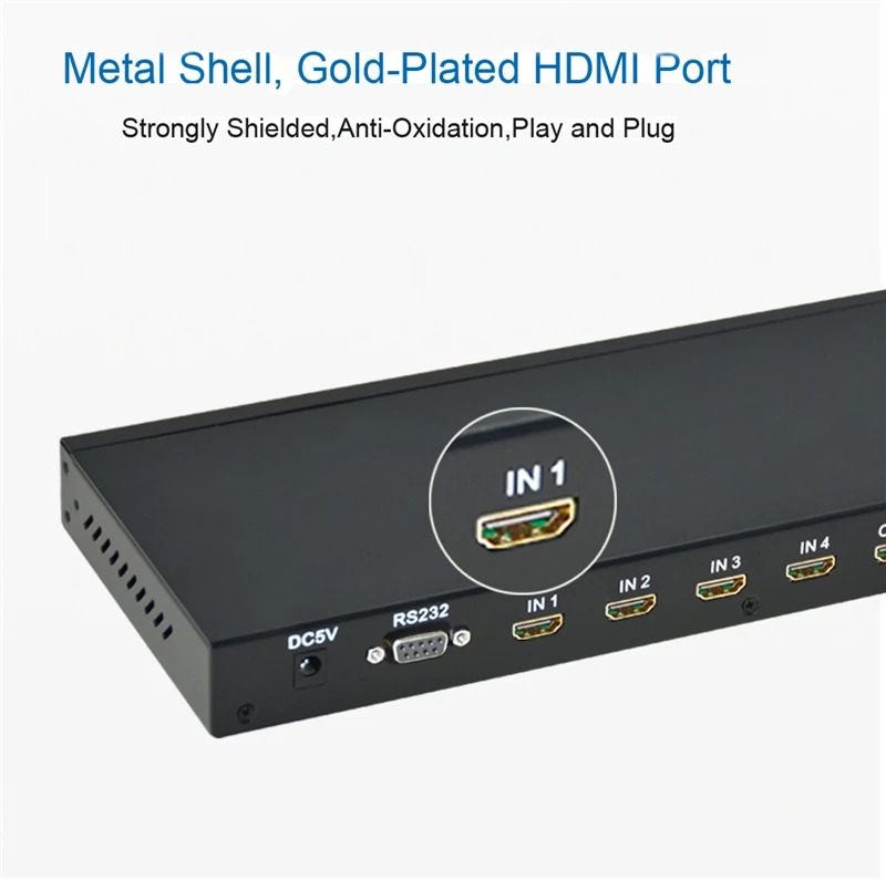EMK 4x4 HDMI True Matrix 4 input 4 output HDMI Switch Splitter 1.3b support 1920x1080 60Hz with RS232 Remote Control Switch (12)