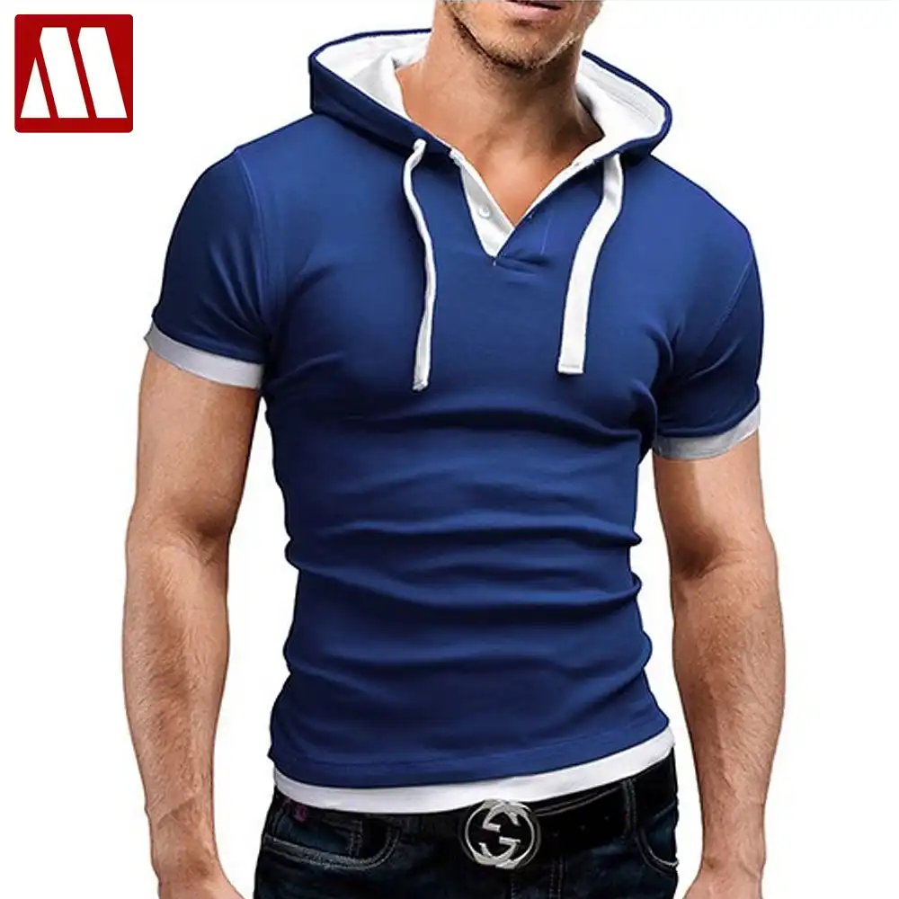 New Arrival Summer mens Hooded t shirt 