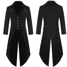 Мужское пальто винтажное стимпанк Ретро пиджак-фрак с длинным рукавом однобортное готическое викторианское платье пальто размера плюс 4 цвета#30