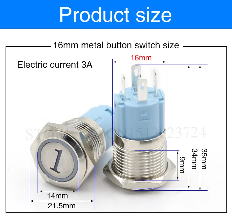 panel beater Metal Button Switch 16/19/22MM Reset Button Switch Instantaneous Digital 1.2.3.A.B.C Elevator Button Switch light switch with remote