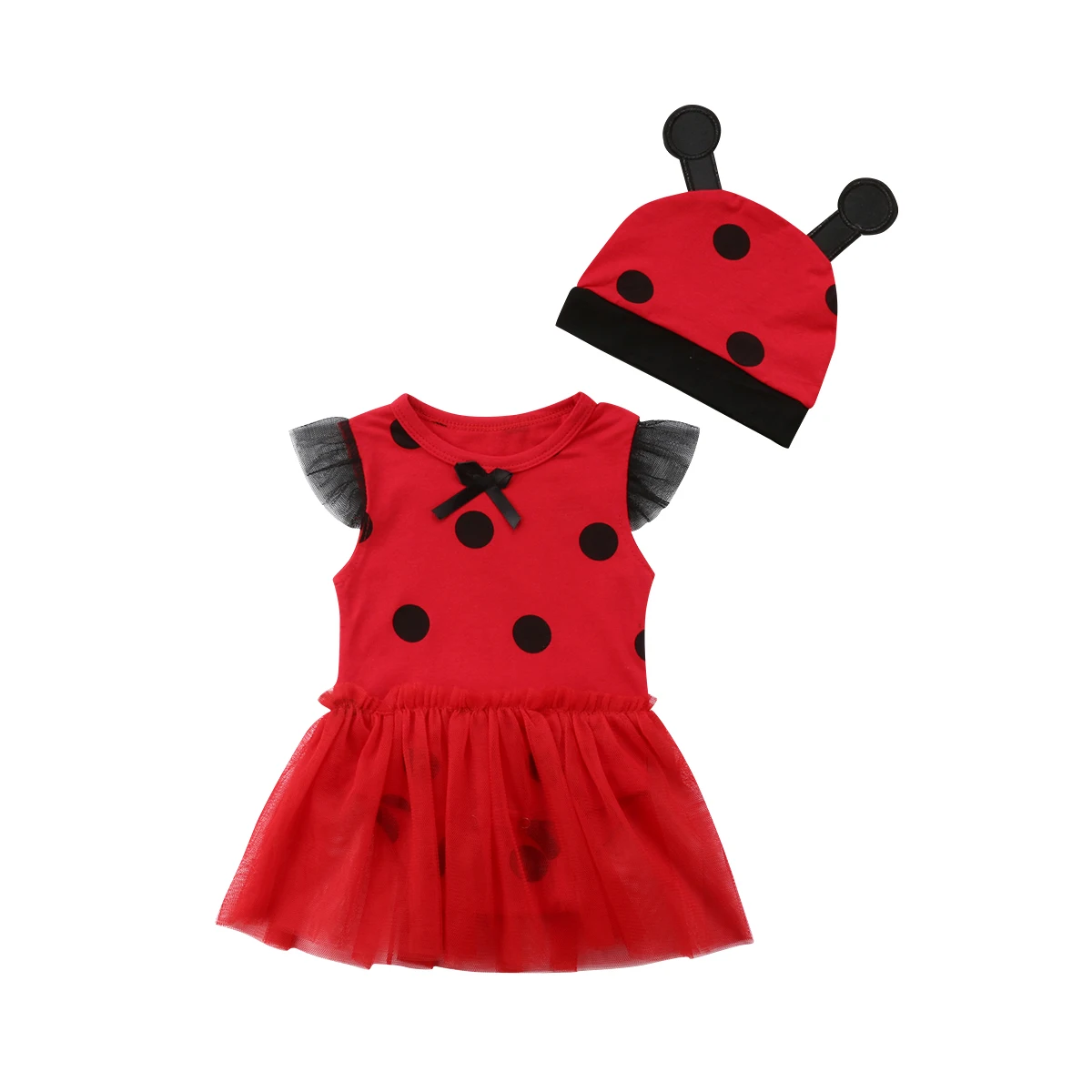 BURFLY Infant Toddler Baby Girl Long Sleeve Cute Cartoon Ladybird Print Dress Sweatshirt Top /& Trouser Set Outfit