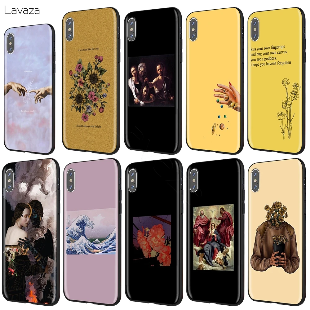 Эстетичный желтый чехол Lavaza с рисунком маслом для iPhone 12 mini XS Max XR X 8 7 6 6S Plus 5 5s