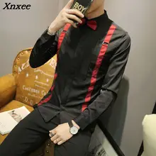 Camisa Masculina Social приталенные рубашки в британском стиле мужские черно-белые рубашки под вечернее платье Формальные Рубашки под смокинг Клубные наряды