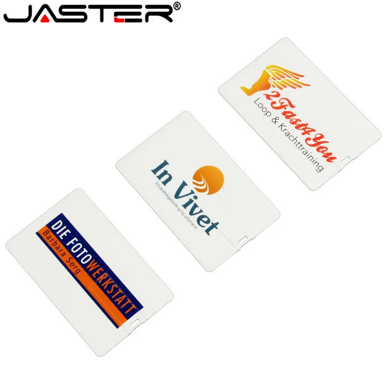 

JASTER customer LOGO white card model usb flash drive LOGO print Credit Card pendrive 4GB 8GB 16GB 32GB U disk Memory Stick