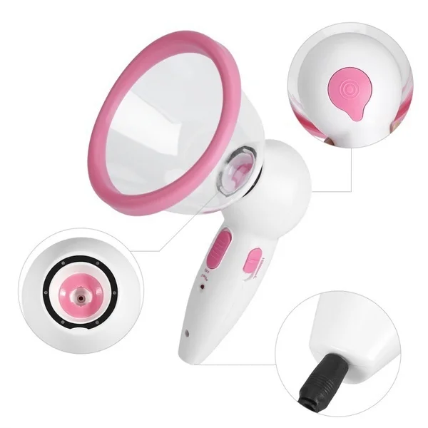 Vibrating Breast Nipple Massage Care Enlarge Enhance Vacuum Pump Cup Bust Breast Infrared Heating Suction Cup Enhancer