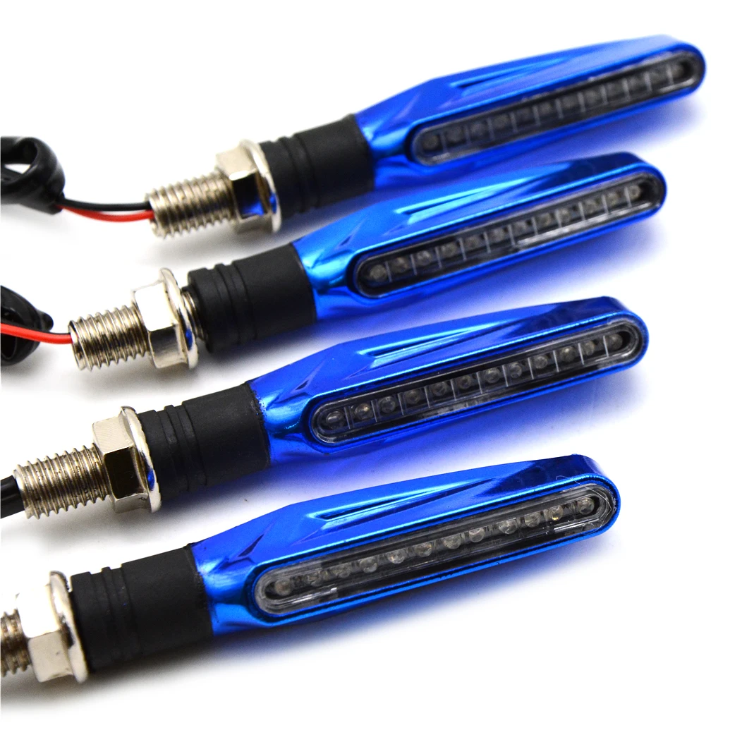 For Triumph Bonneville T100/ Bonneville BlackMotorcycle Universal Turn Signal Light Flexible 12 LED Indicators Blinkers Flashers