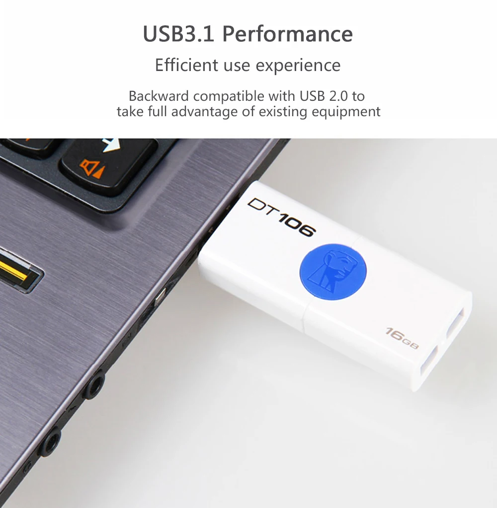 Kingston USB флэш-накопитель DT106 Флешка usb3.1 16 ГБ 32 ГБ u-диск флеш-память usb 16 ГБ 32 ГБ