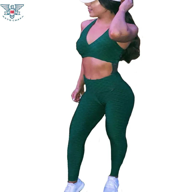 Women Yoga Sets Fitness Workout Sportwear Clothes Gym Bra +Leggings