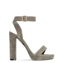 2016 Real Women Sandals Square Heels Sandales Talon Femme Buckle Strap High Heels Fashion Ladies Party Shoes Sandalias Mujer