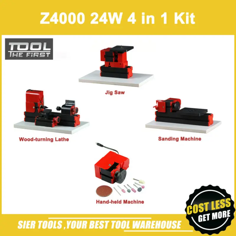 

Z4000 4 in 1 Mini Lathe Kit/ didactical 4in1 kit/24W,20000rpm DIY toy lathe/4 in 1 mini machine kit