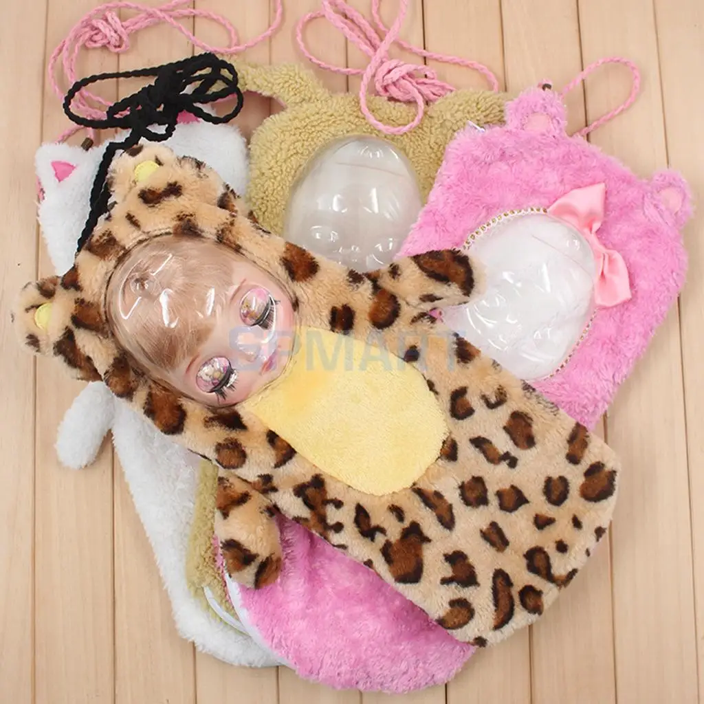 1/6 Scale Single Cord Strap Zipped Sleeping Bag Case Carrier for 12'' Blythe Doll Storage and Carrying Accessories Supplies