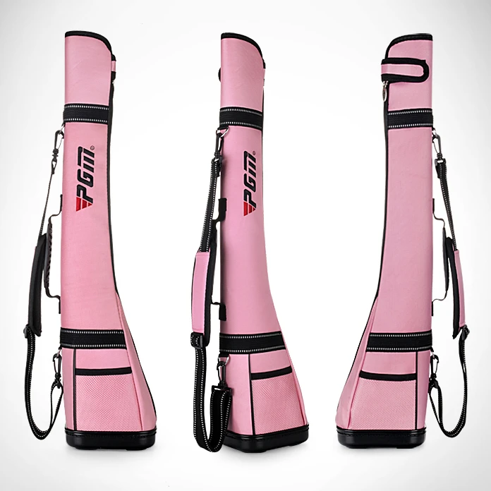PGM мужская сумка-Карандаш Для Гольфа 79 см водонепроницаемая сумка женская спортивная сумка для гольфа для путешествий маленькая стоящая сумка для оружия резиновая разноцветная - Цвет: Розовый