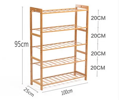 Полка для обуви, простая бамбуковая стойка для хранения обуви, многослойная простая домашняя сборная полка для обуви