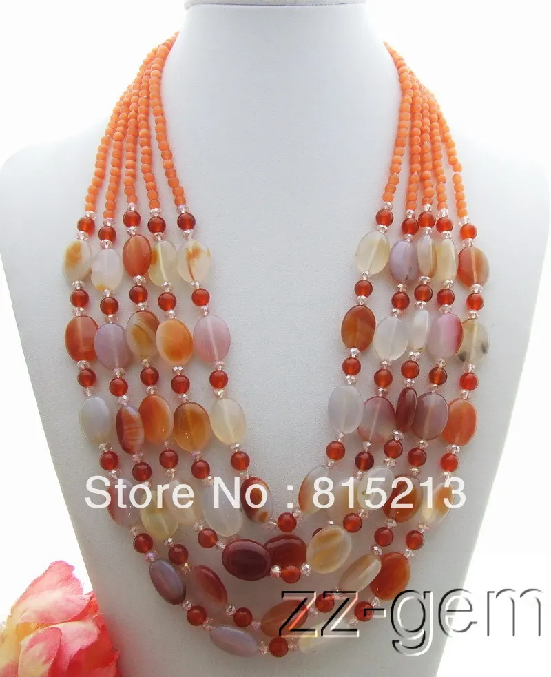 

ddh0027 Jade&Carnelian&Crystal Necklace
